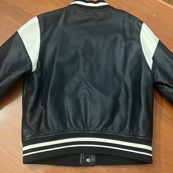 ZARA KIDS FAUX LEATHER BOMBER JACKET size 9 - Picture 3 of 3